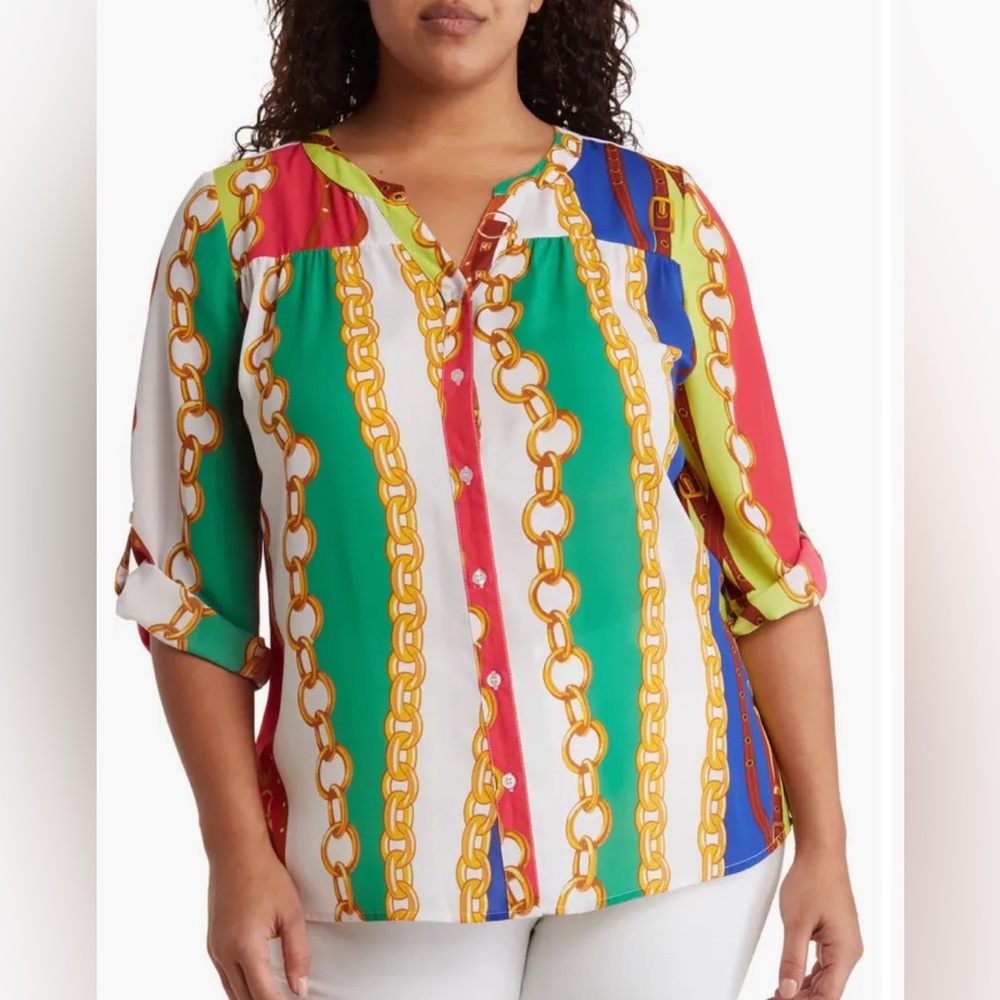 Lorelai 3/4 Sleeve Blouse BY DESIGN Size 1X